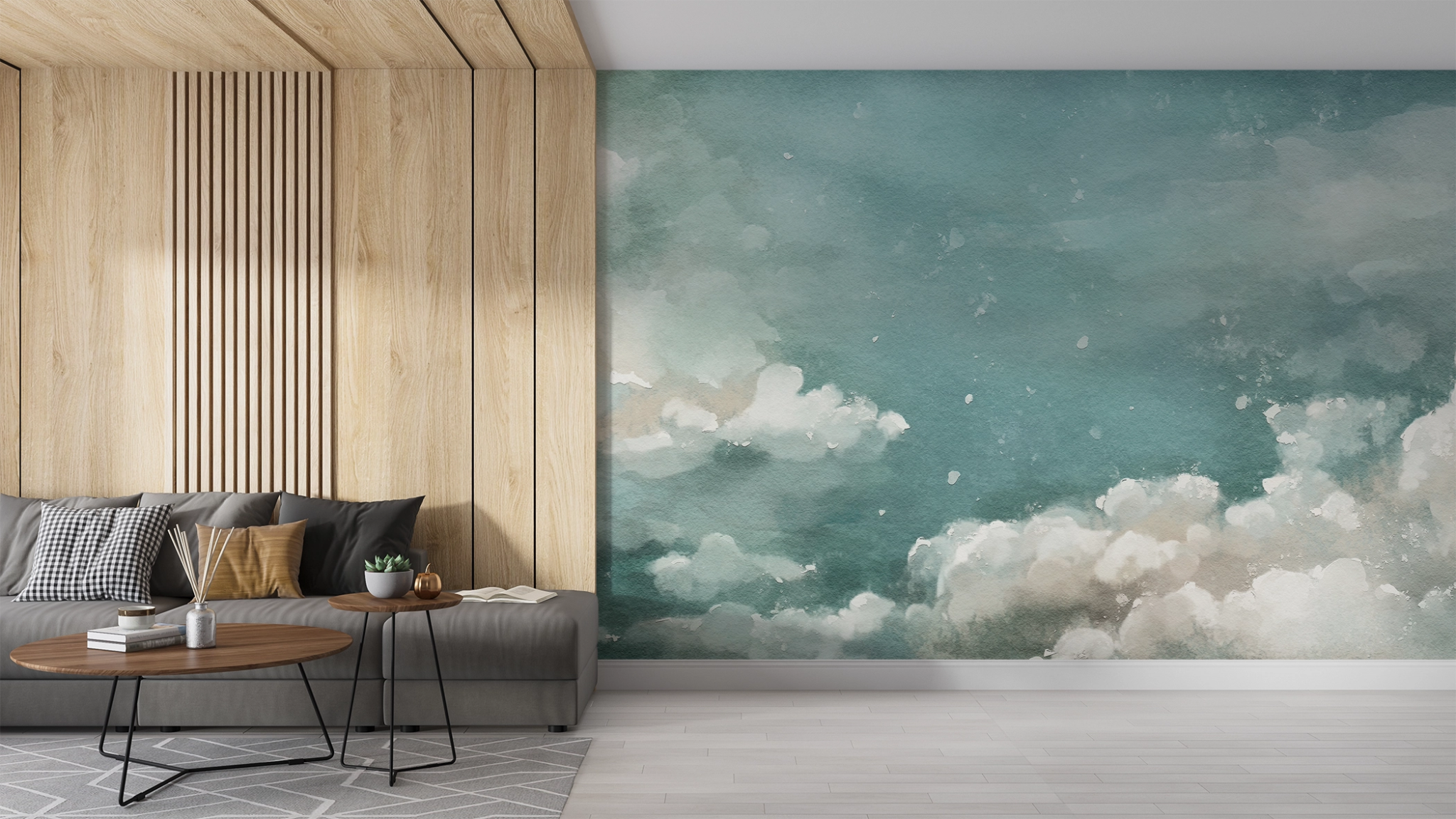 Papier peint nuage aquarelle - Kam & Leon