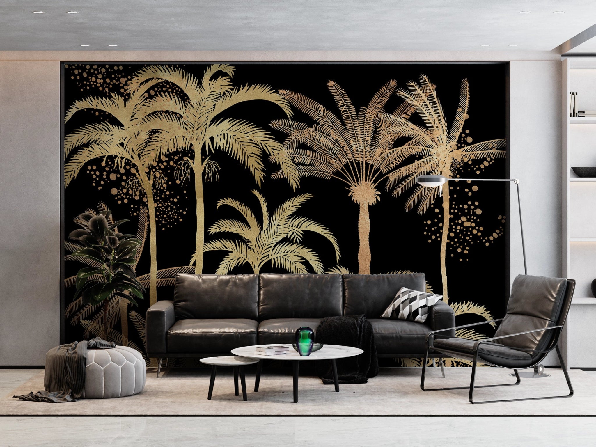 Papier peint palmier d'Or - Kam & Leon
