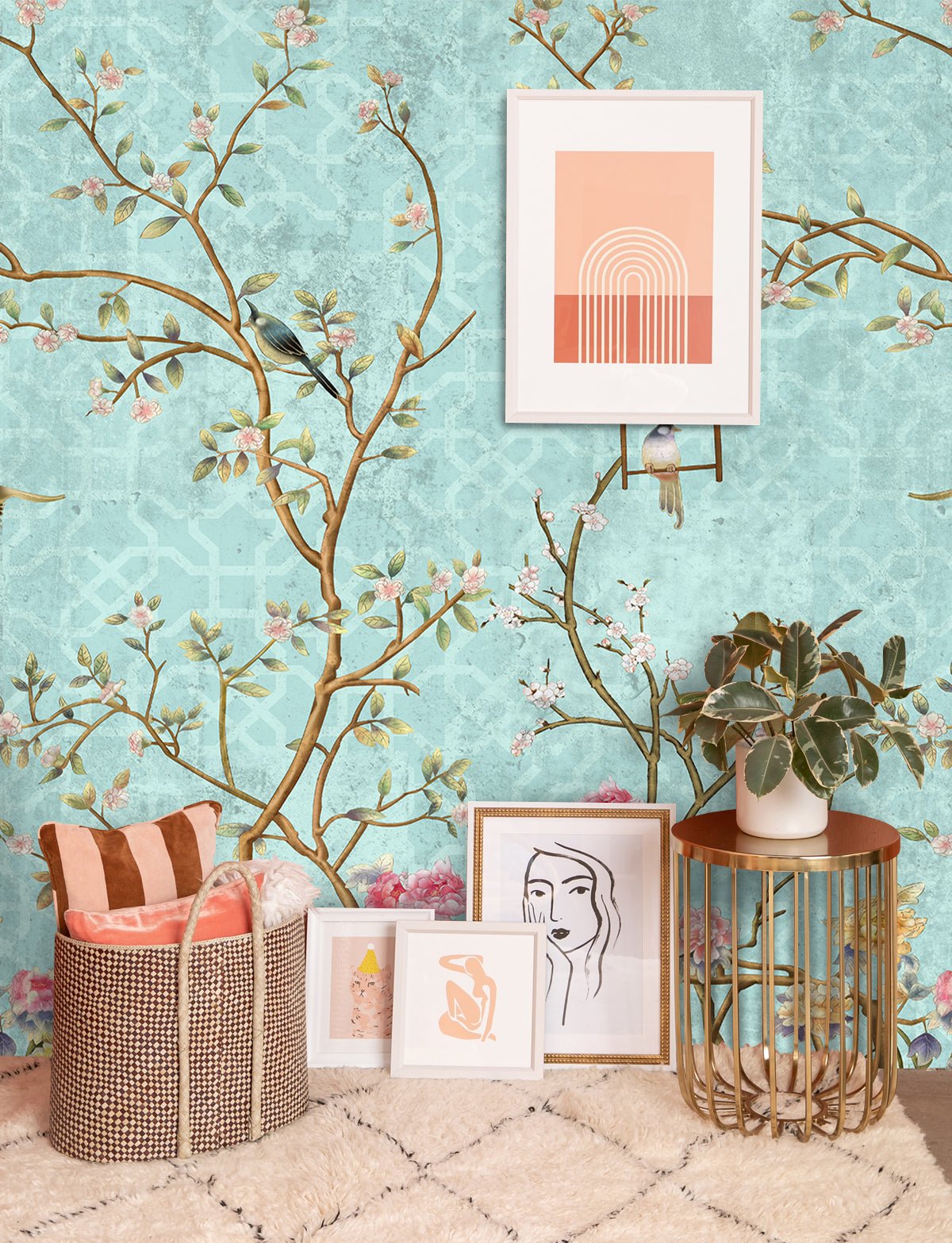 Papier peint panoramique arbre fleuri - Kam & Leon