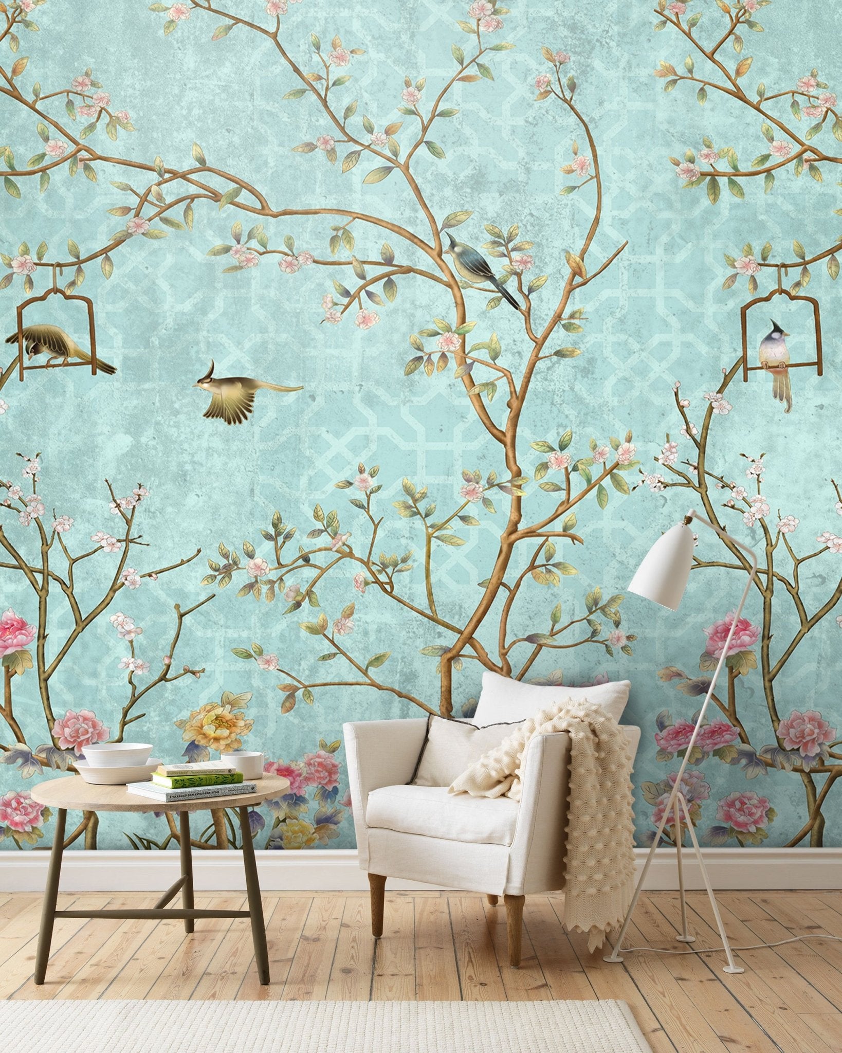 Papier peint panoramique arbre fleuri - Kam & Leon