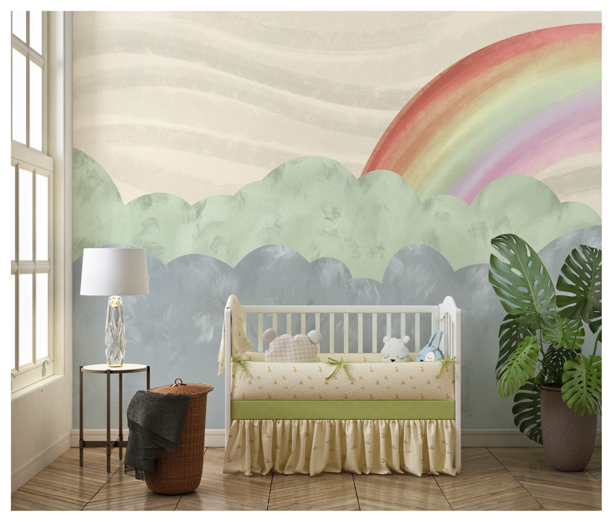 Papier peint panoramique arc-en-ciel enfant - Kam & Leon