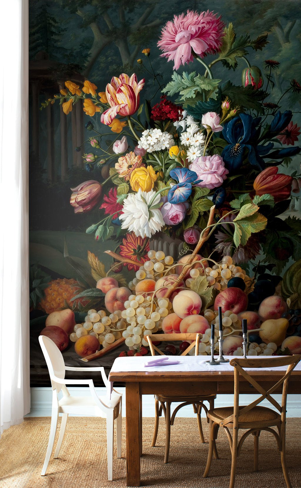 Papier peint panoramique bouquet de fleurs vintage - Kam & Leon