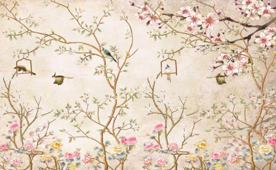 Papier peint panoramique cerisier du Japon - Kam & Leon