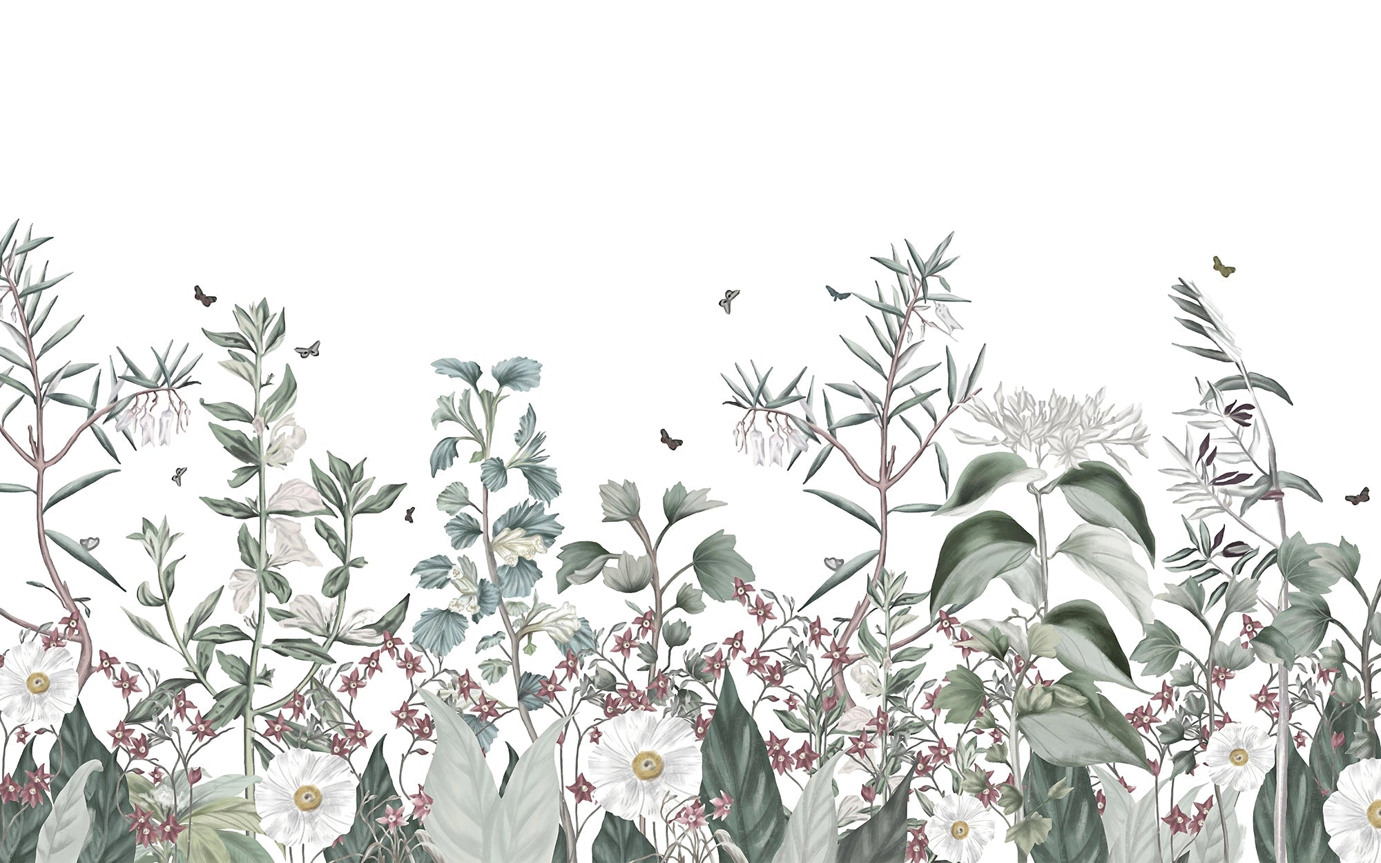 Papier peint panoramique champ floral - Kam & Leon