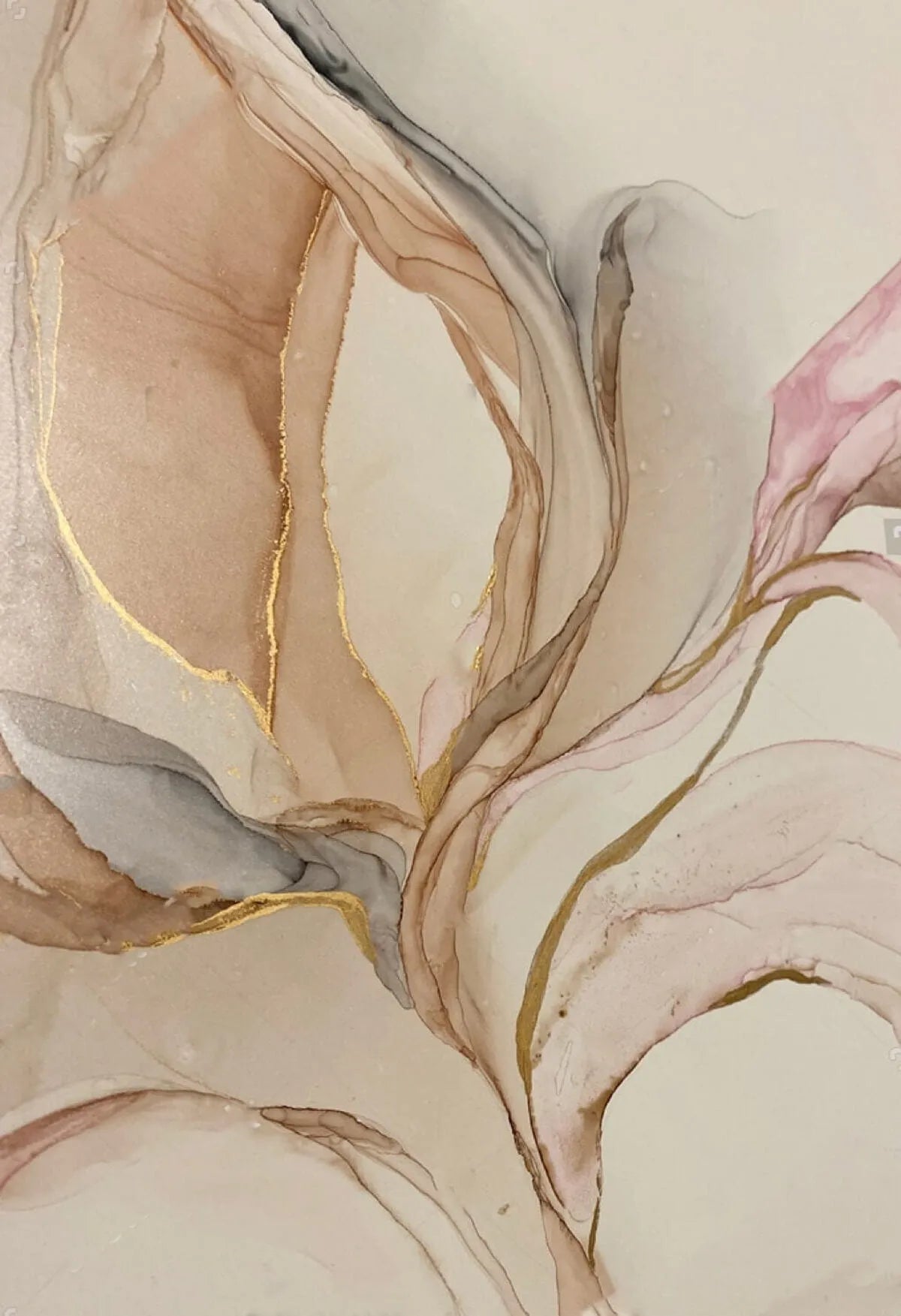 Papier peint panoramique effet résine beige - Kam & Leon
