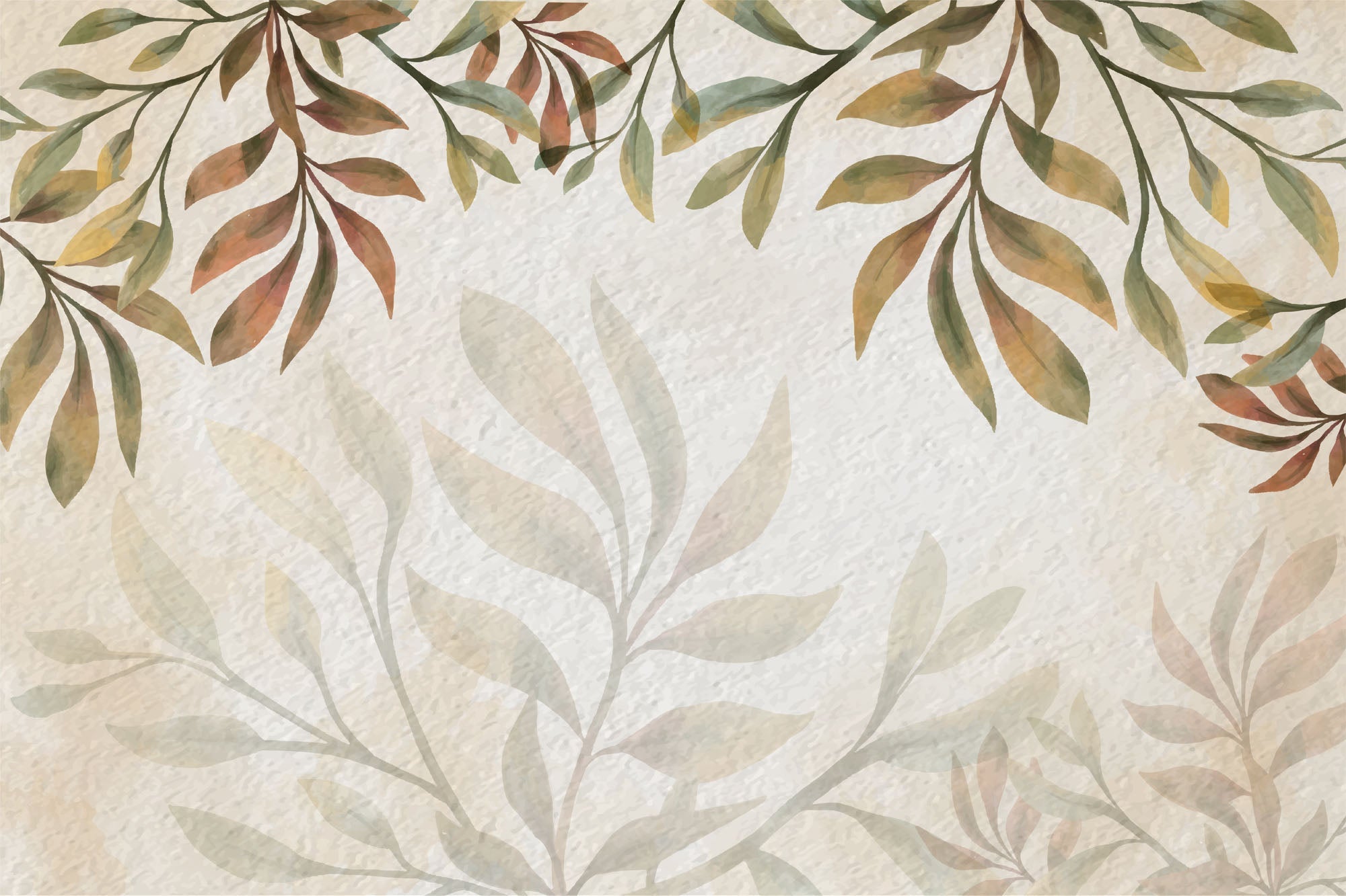 Papier peint panoramique feuille végétale - Kam & Leon