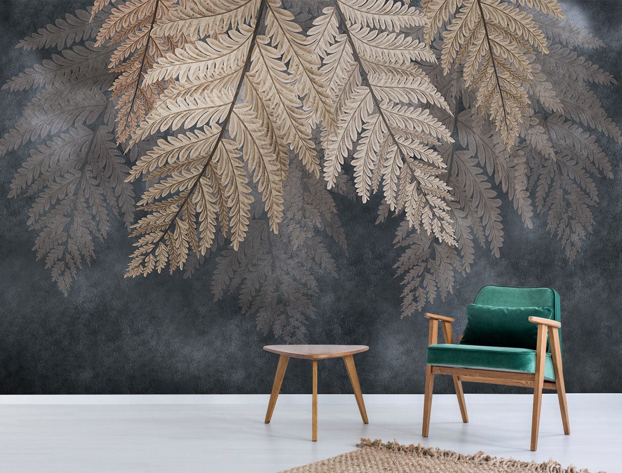 Papier peint panoramique feuilles de fougères - Kam & Leon