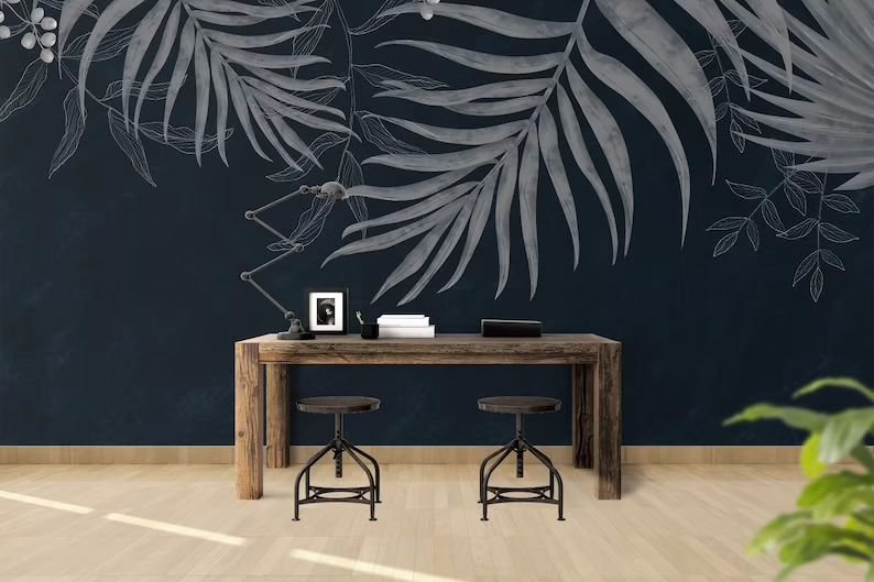 Papier peint panoramique feuilles de palmiers - Kam & Leon