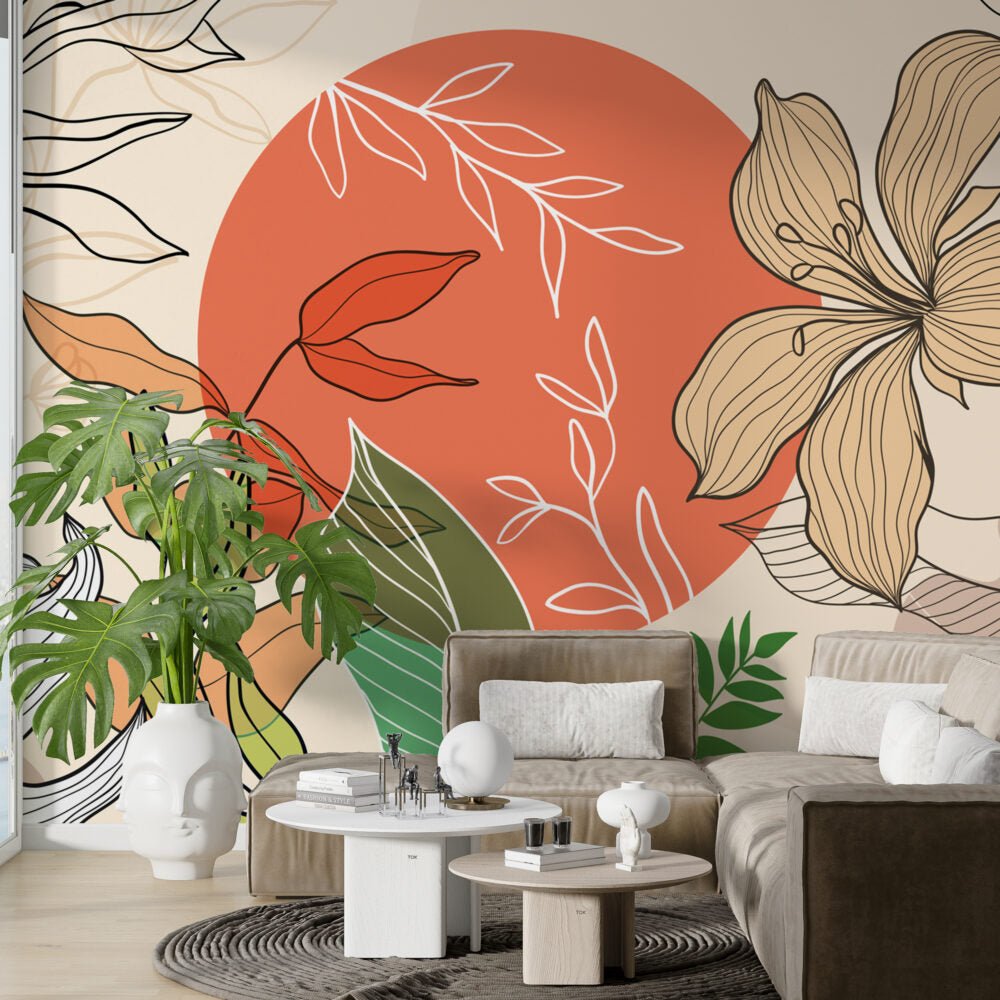 Papier peint panoramique fleur de lys - Kam & Leon