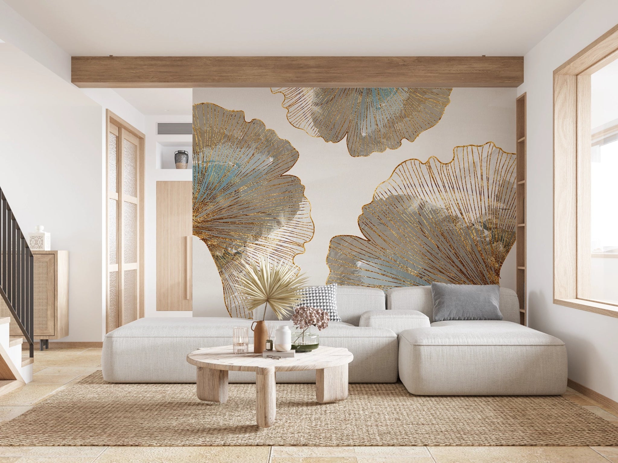 Papier peint panoramique floral abstrait - Kam & Leon