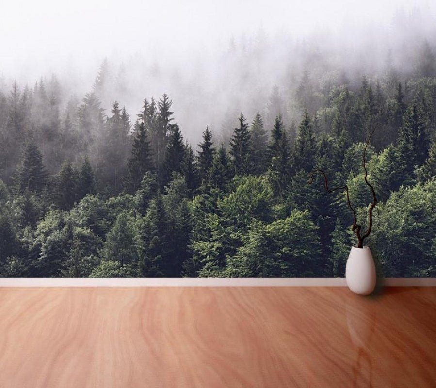 Papier peint panoramique forêt brumeuse - Kam & Leon