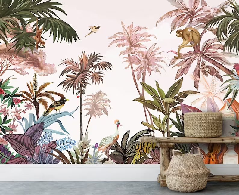 Papier peint panoramique forêt de palmiers - Kam & Leon