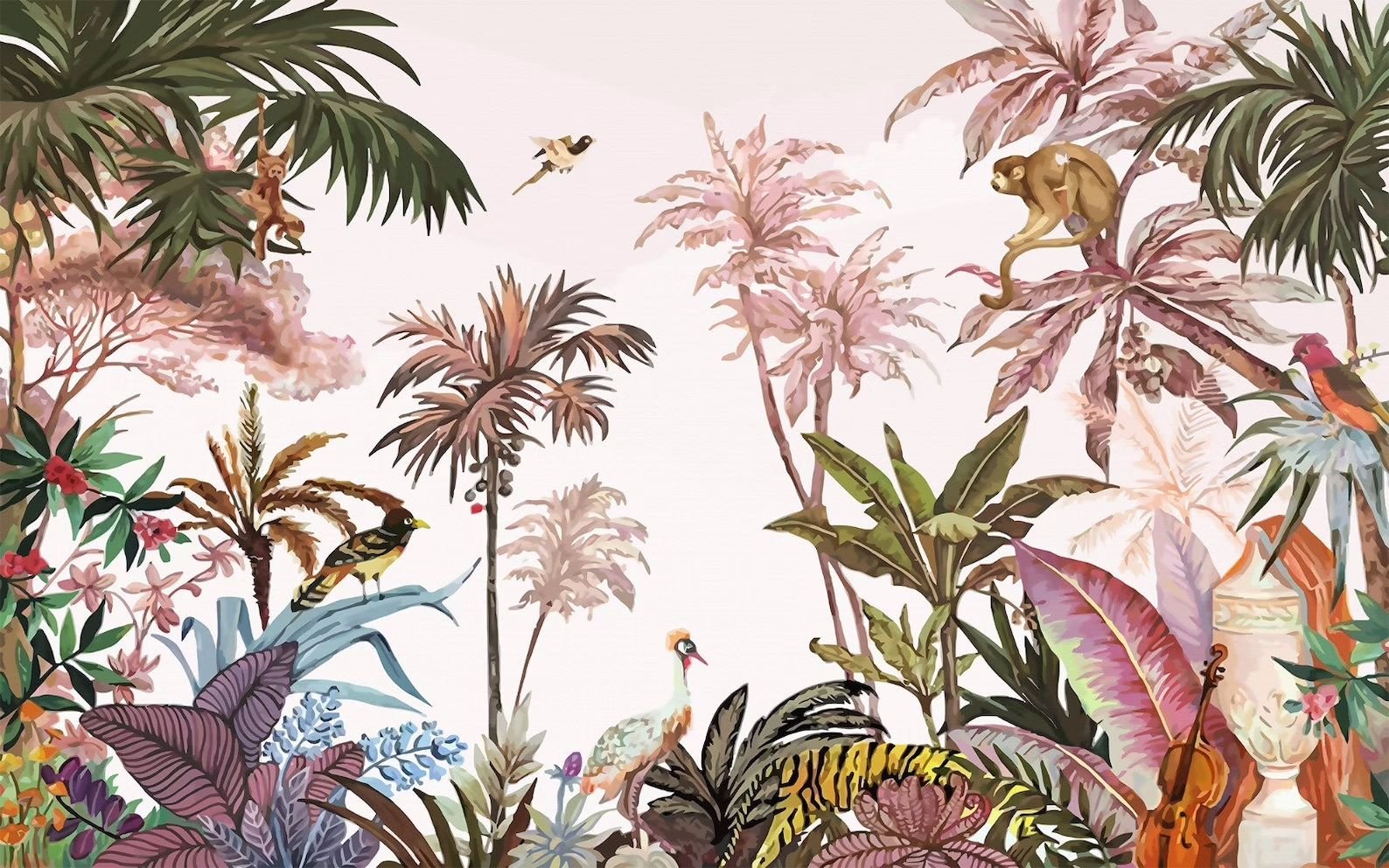 Papier peint panoramique forêt de palmiers - Kam & Leon