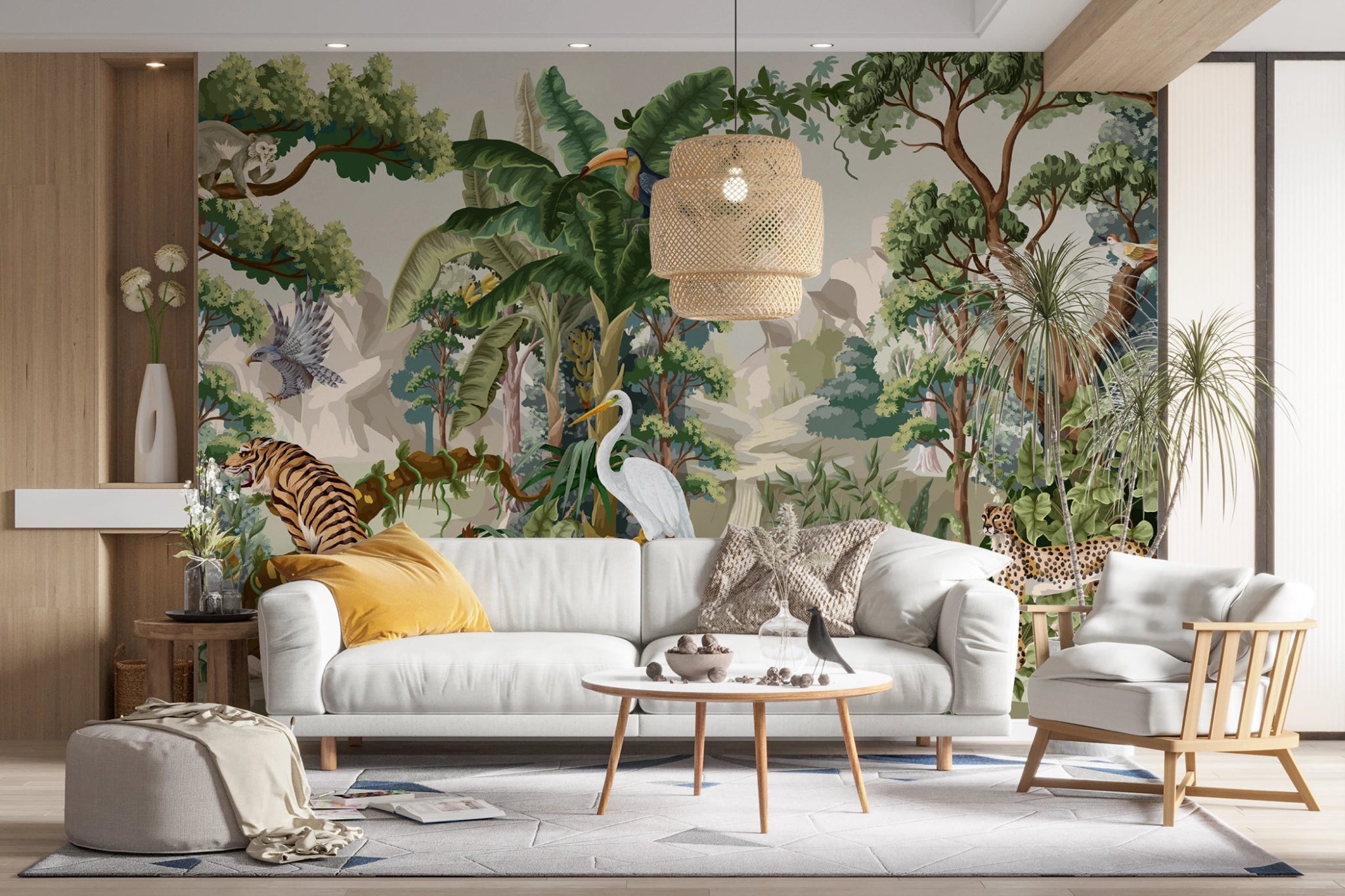 Papier peint panoramique Jungle Animals - Kam & Leon