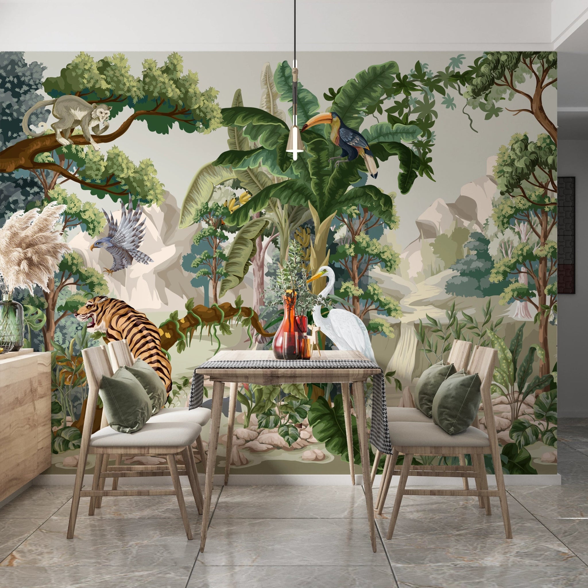 Papier peint panoramique Jungle Animals - Kam & Leon