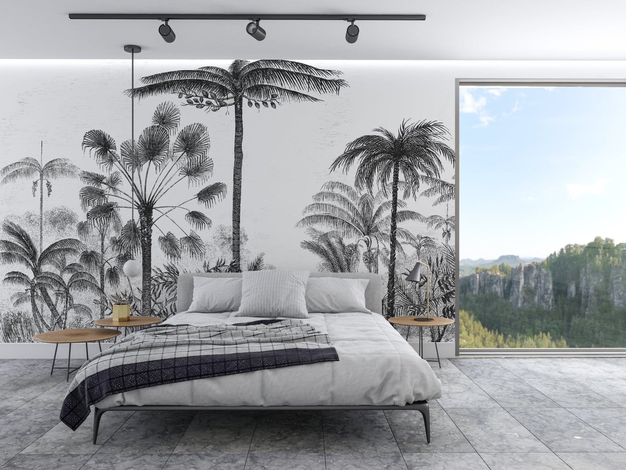Papier peint Panoramique Jungle Black & White - Kam & Leon