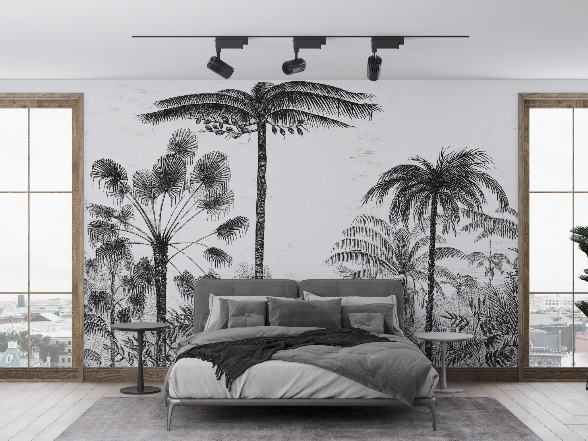 Papier peint Panoramique Jungle Black & White - Kam & Leon