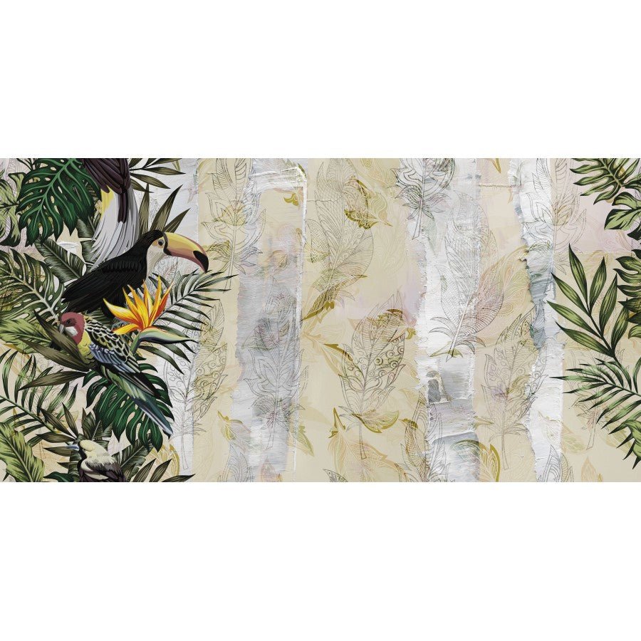 Papier peint panoramique jungle tropicale et toucan - Kam & Leon