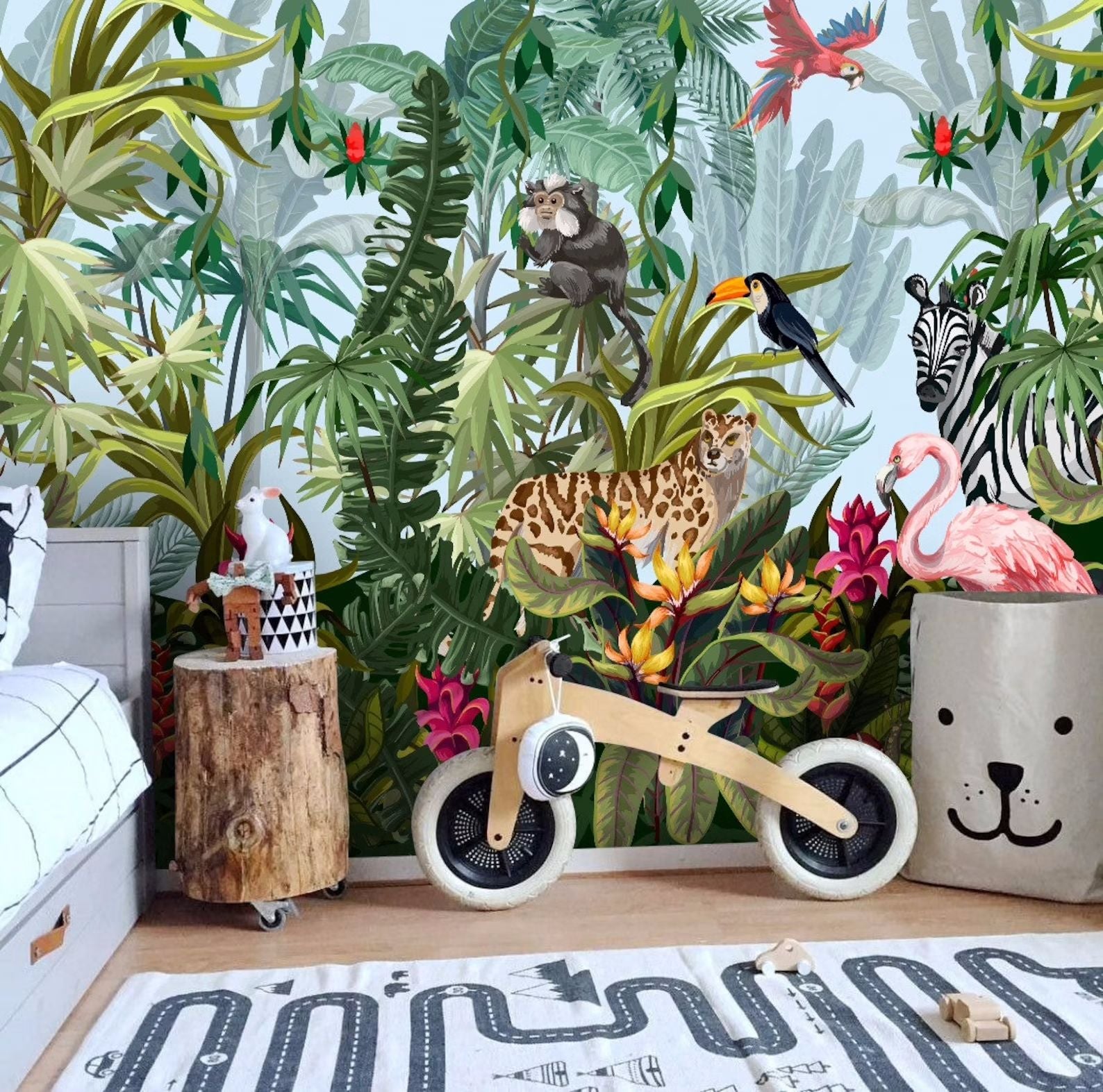 Papier peint panoramique jungle tropicale - Kam & Leon