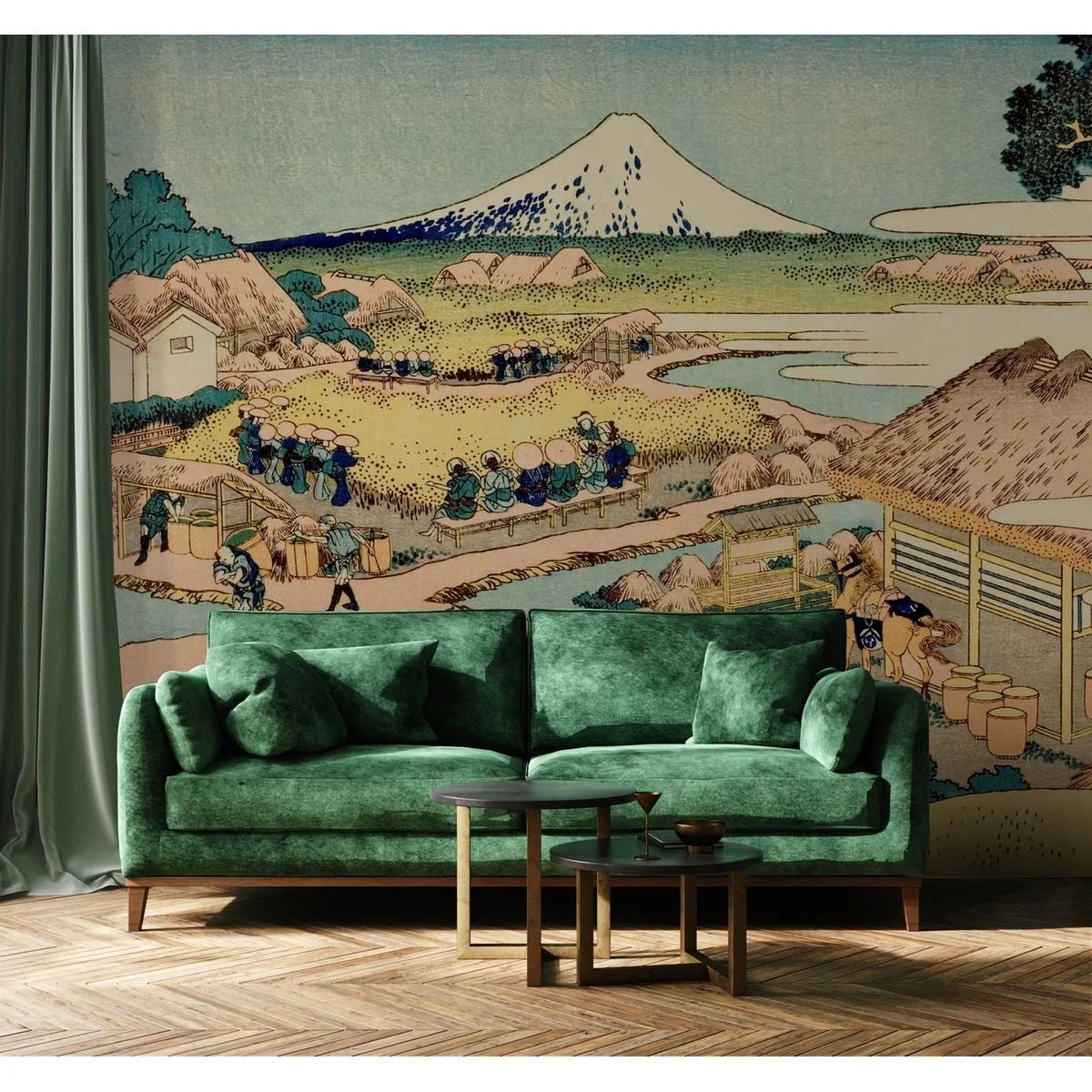 Papier peint panoramique La plantation de thé, Hokuzai - Kam & Leon