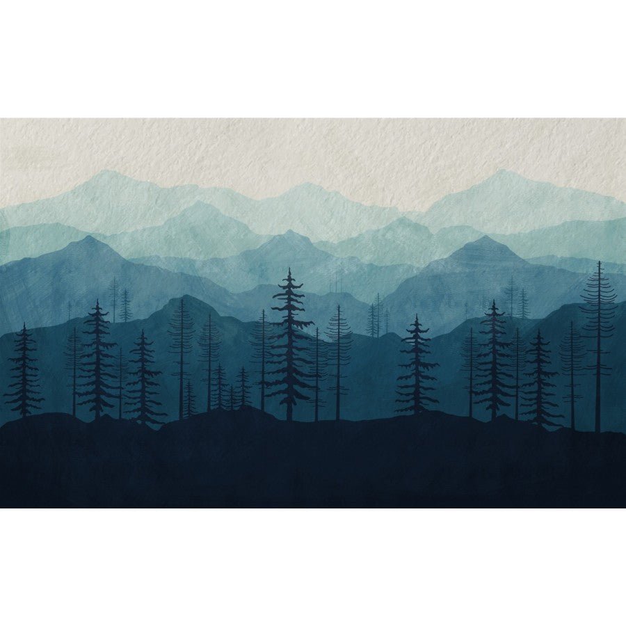 Papier peint panoramique lac et montagne à l'horizon - Kam & Leon
