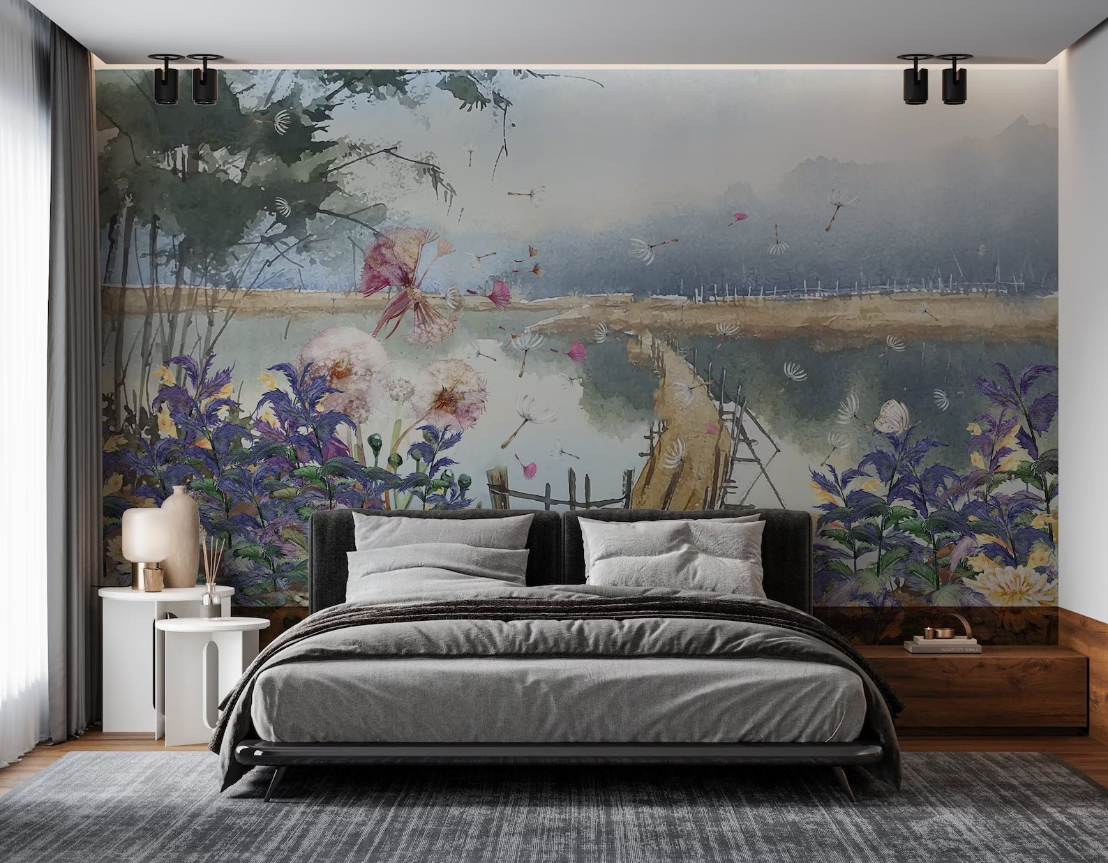 Papier peint panoramique lac flower - Kam & Leon