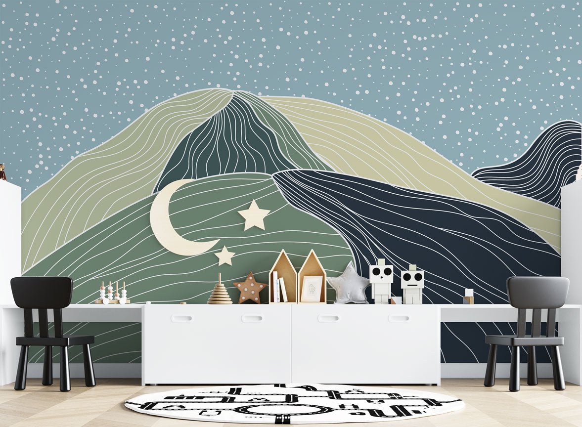 Papier peint panoramique montagne abstraite - Kam & Leon