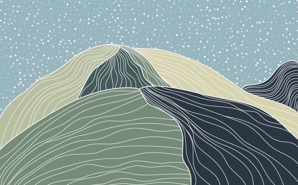 Papier peint panoramique montagne abstraite - Kam & Leon