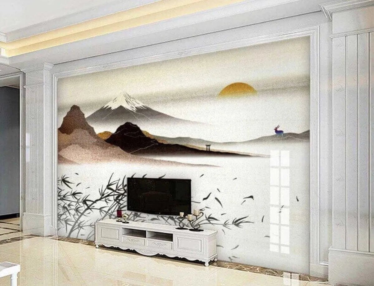 papier peint panoramique montagne d'Asie - Kam & Leon