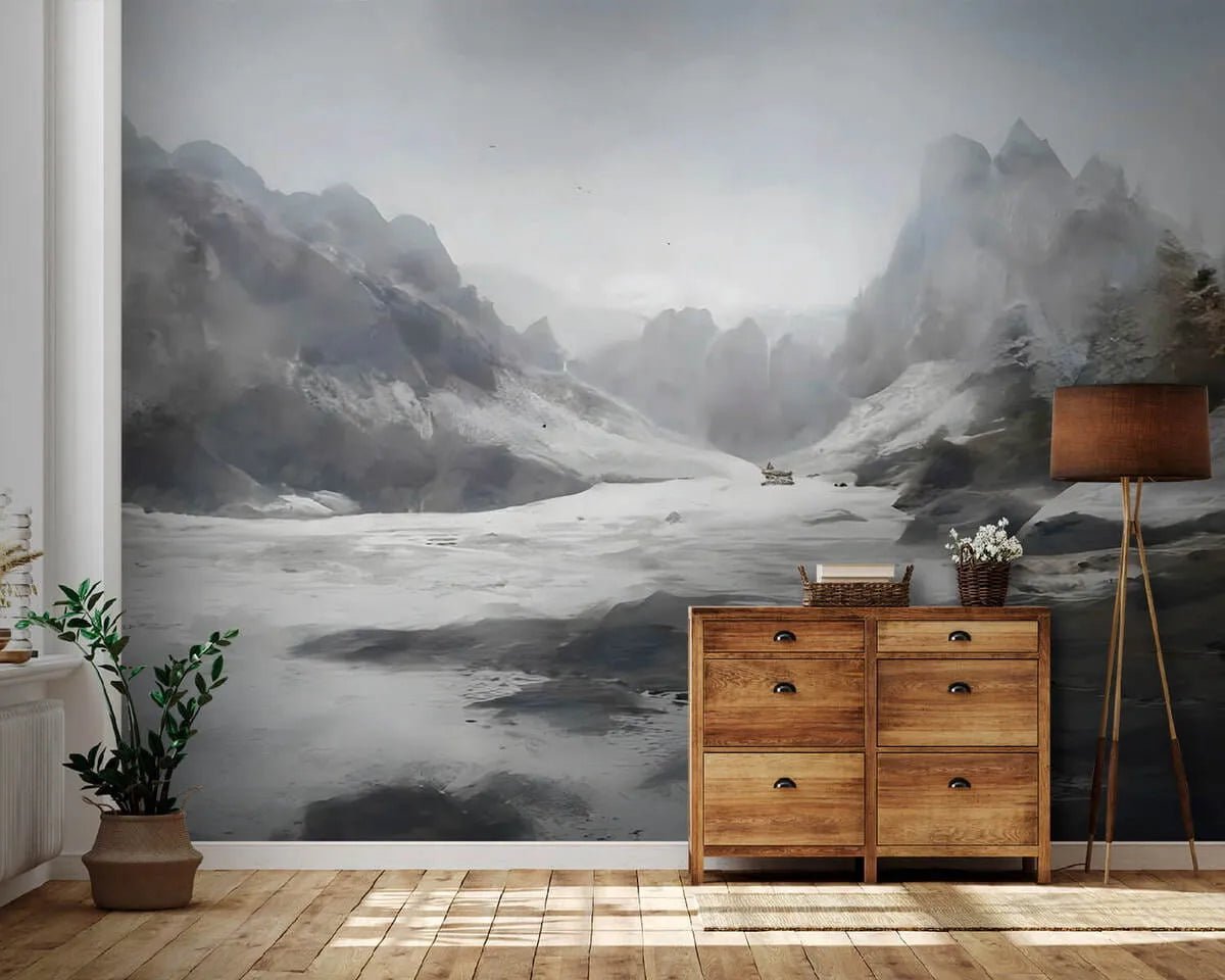 Papier peint panoramique montagne enneigée - Kam & Leon