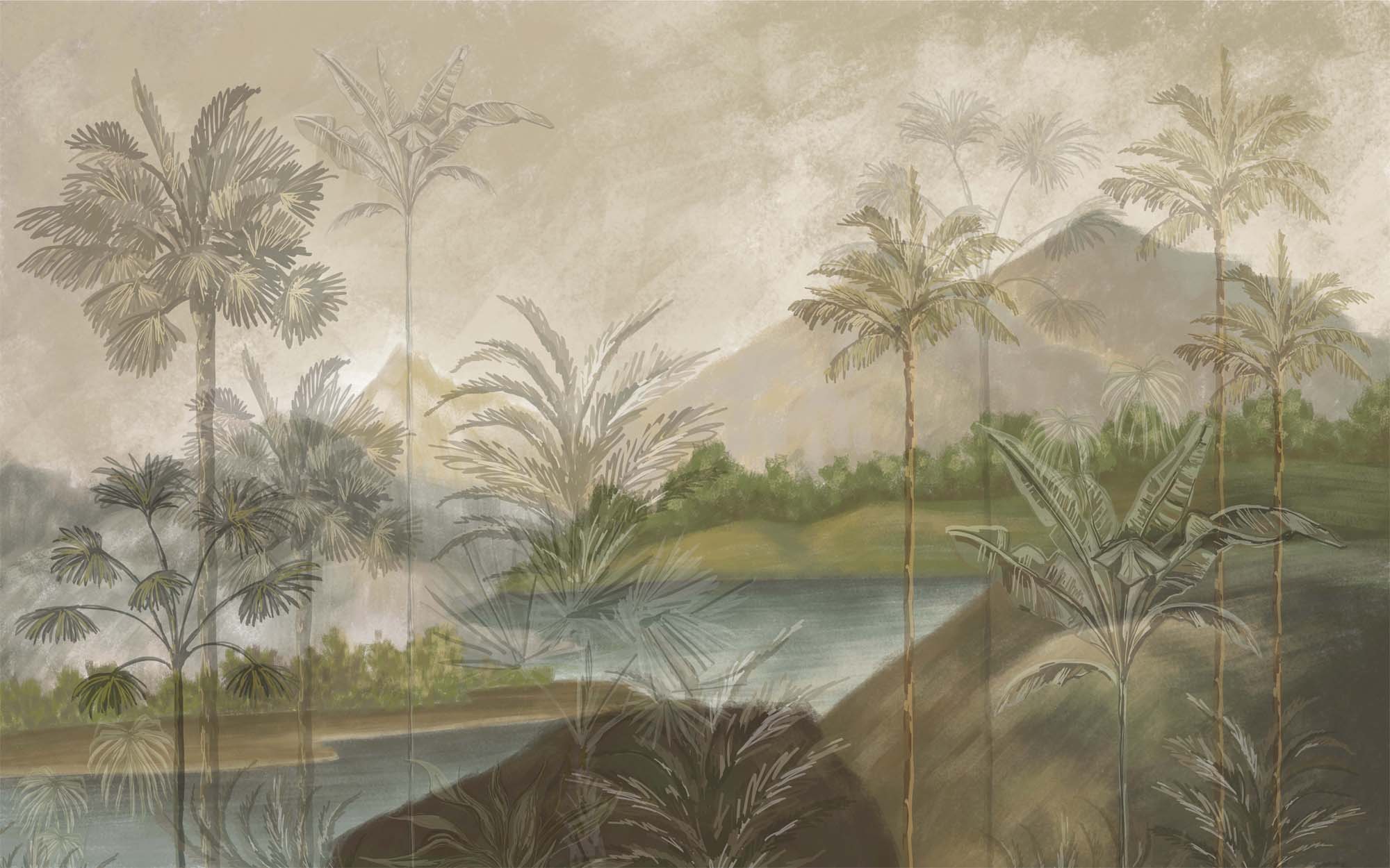 Papier peint panoramique montagne exotique - Kam & Leon