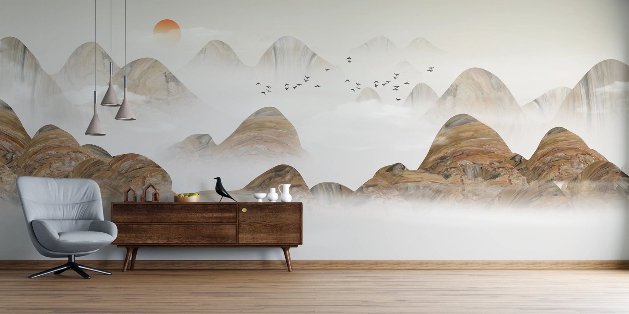Papier peint panoramique Montagne Rocheuse - Kam & Leon