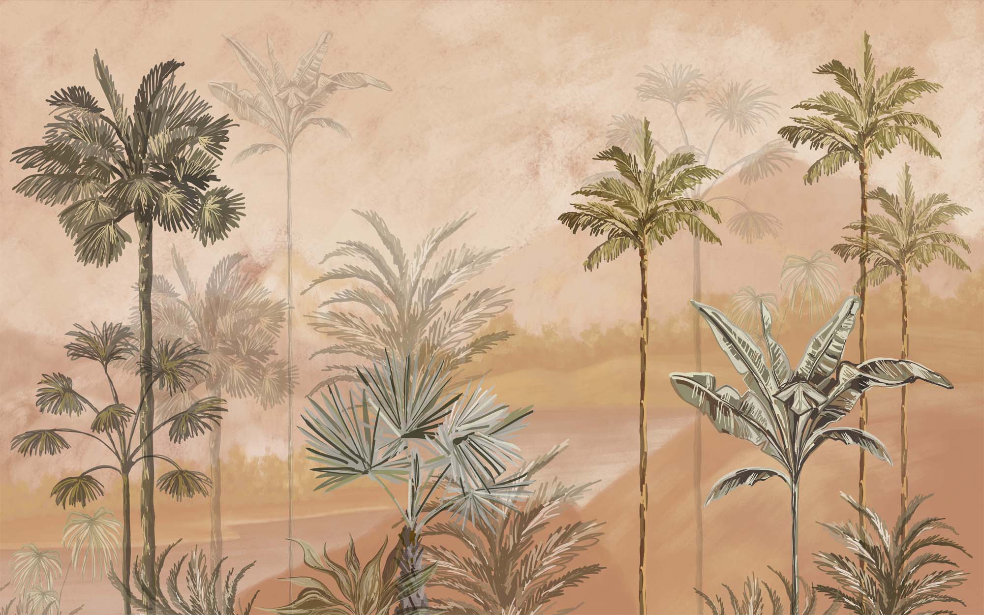 Papier peint panoramique palmier - Kam & Leon