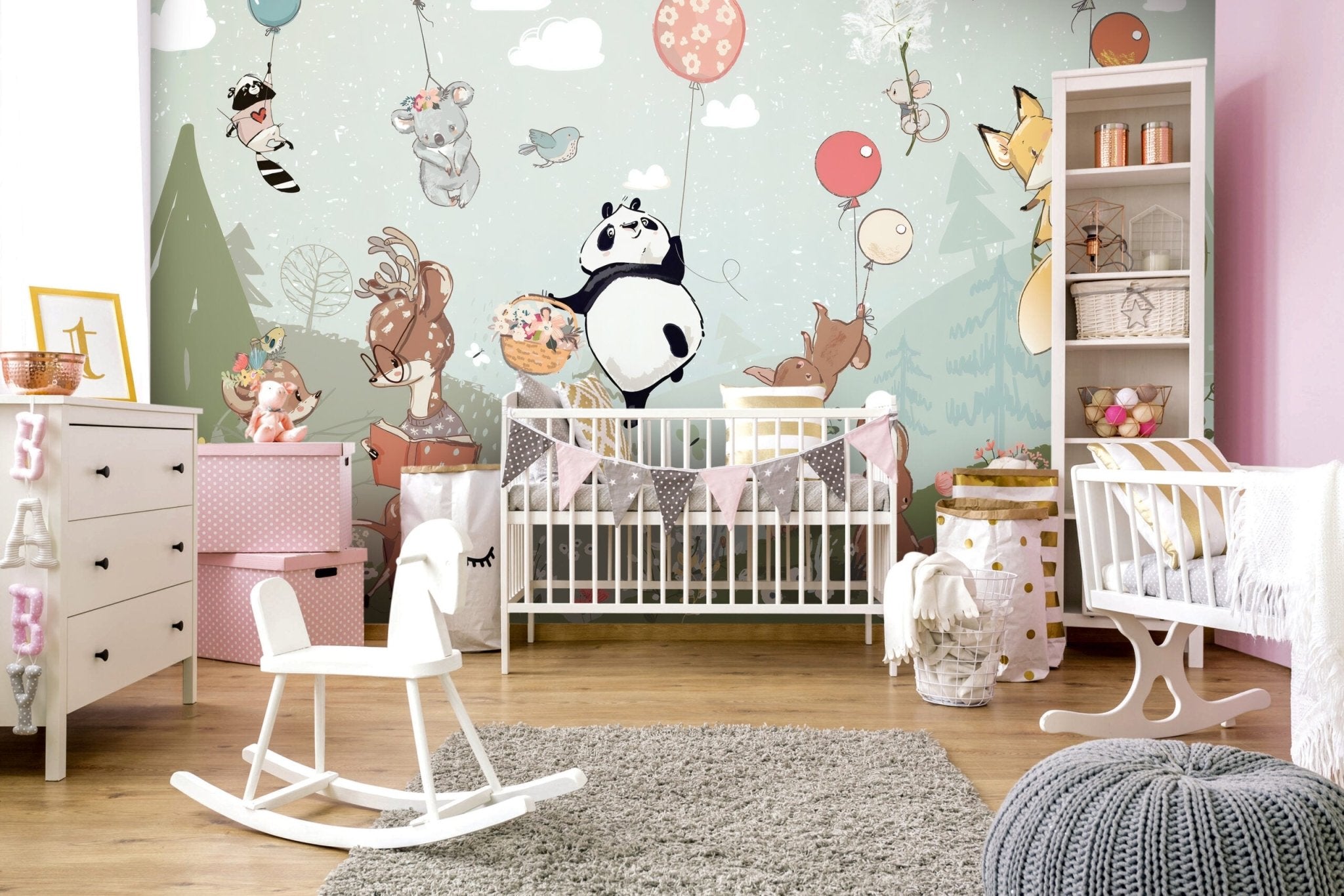Papier peint panoramique panda & Cie chambre enfant - Kam & Leon