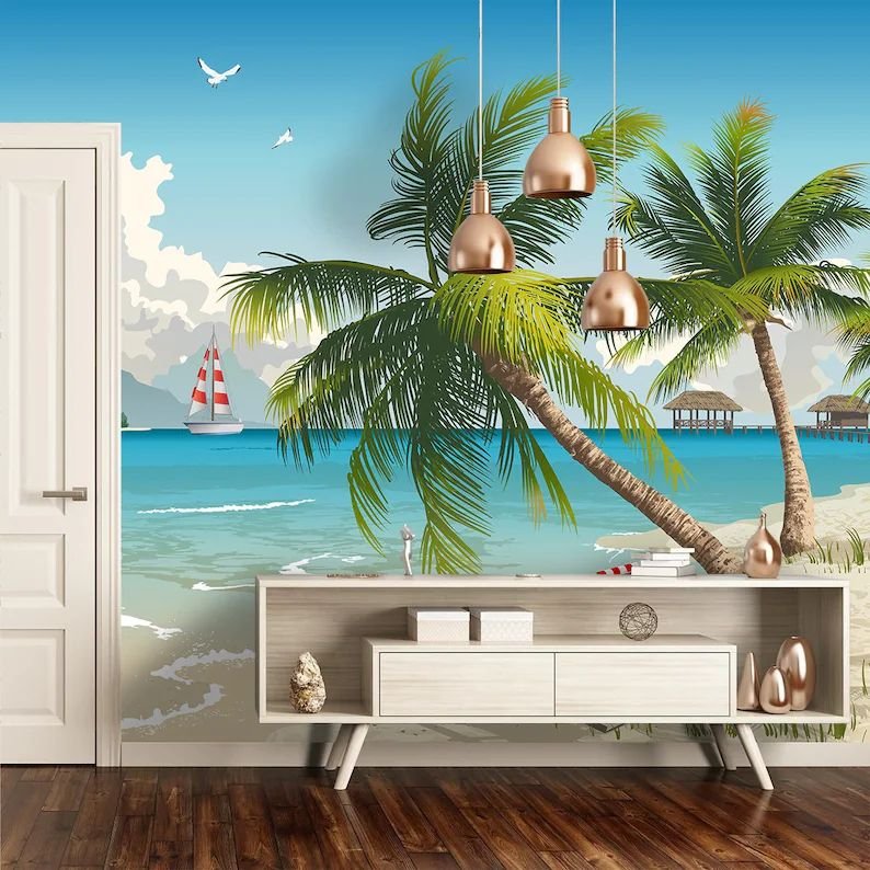 Papier peint panoramique plage tropicale - Kam & Leon