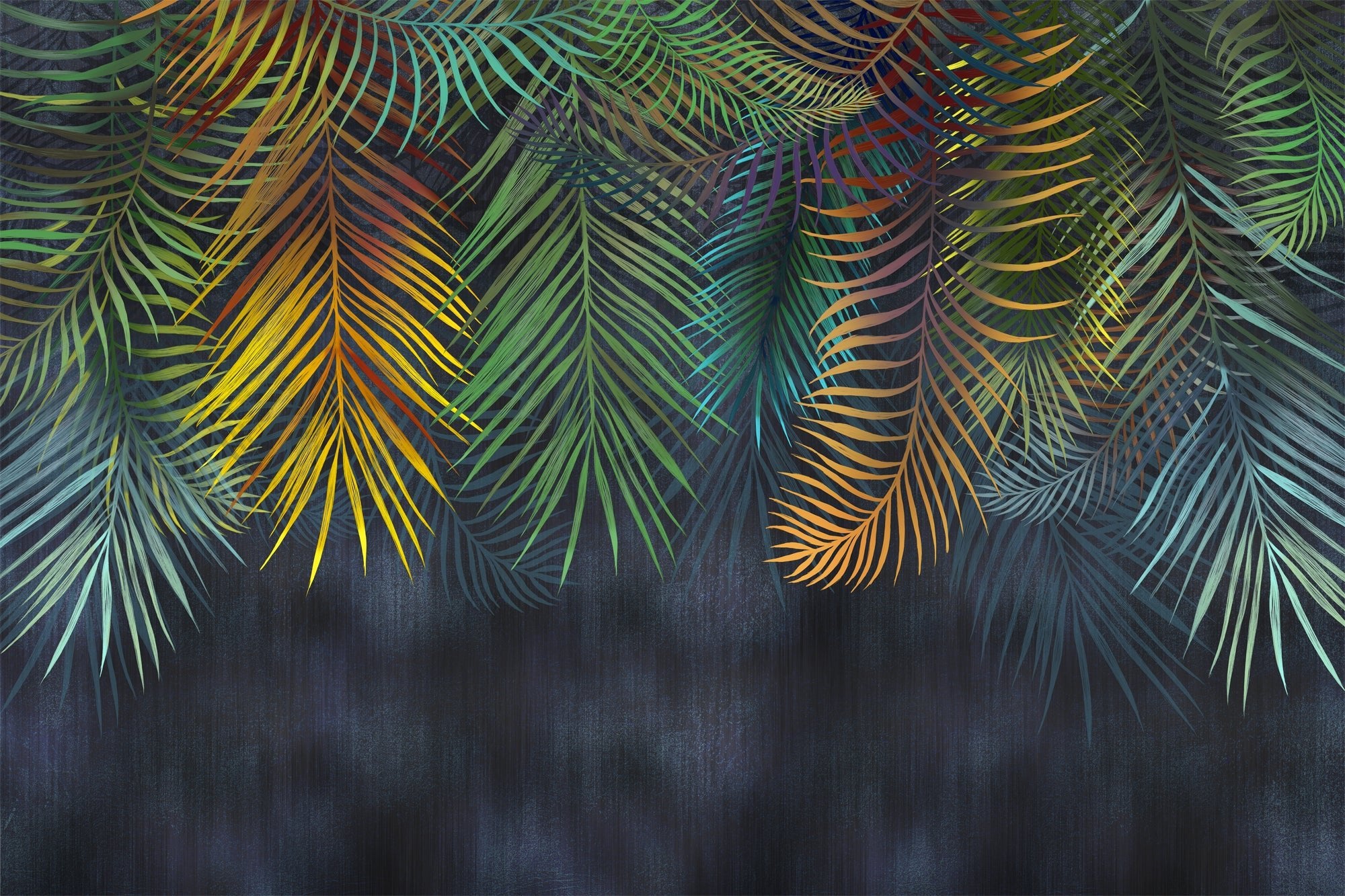 Papier peint panoramique plantes colorées - Kam & Leon