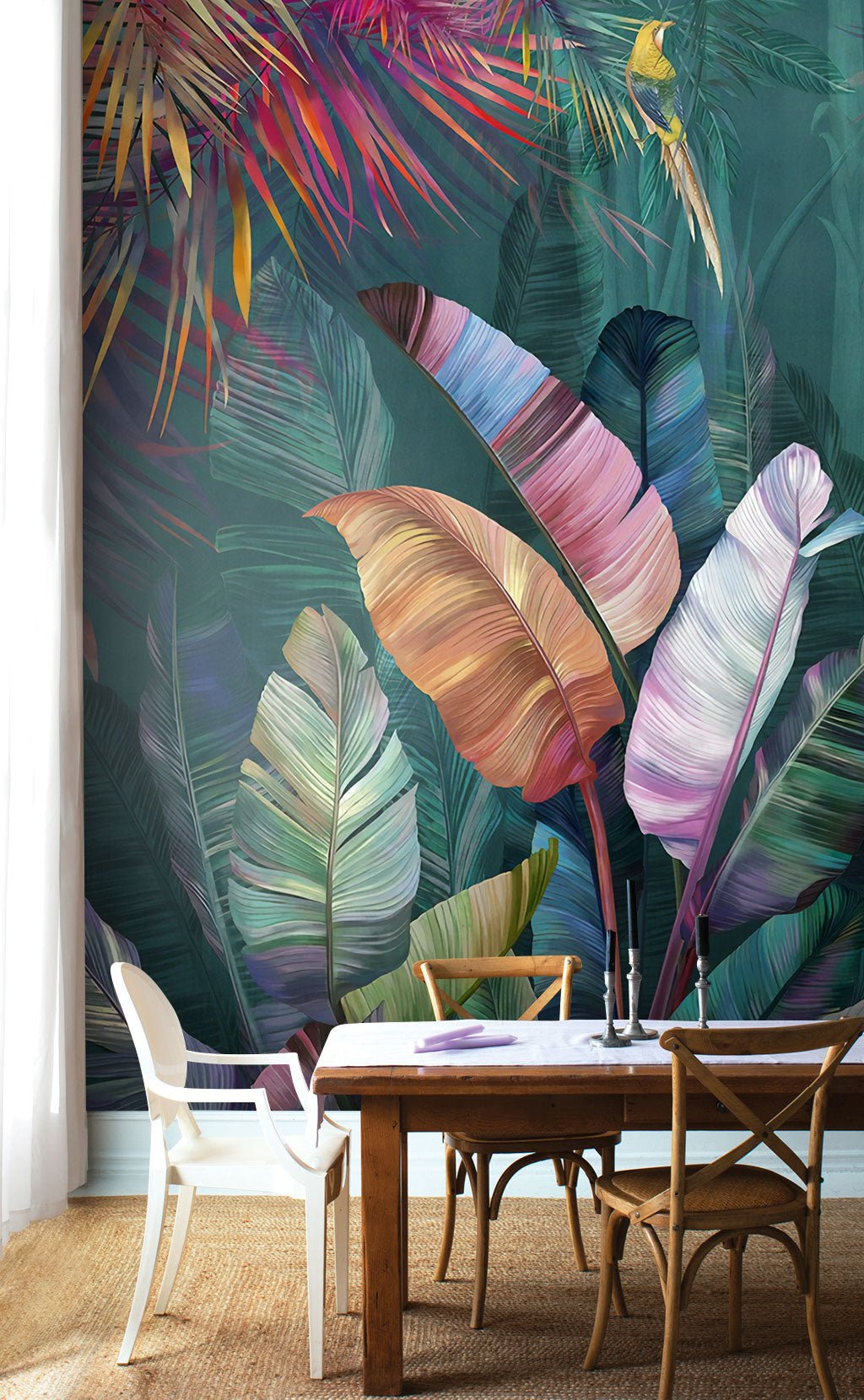 Papier peint panoramique plantes végétales colorées - Kam & Leon