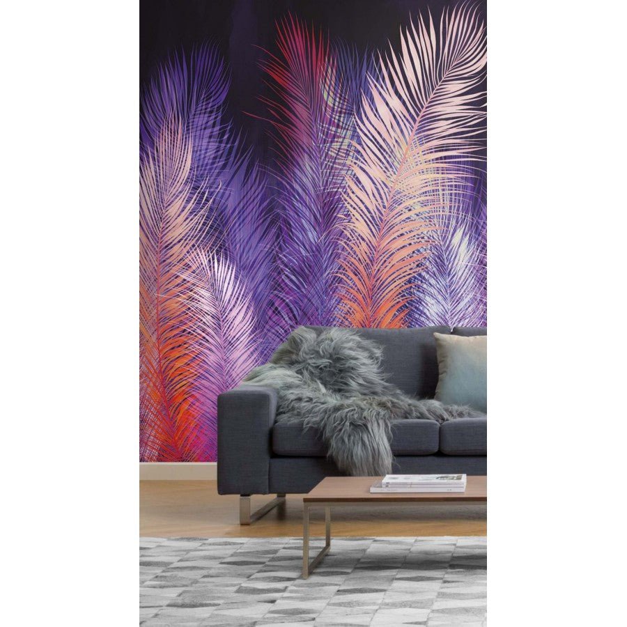 Papier peint panoramique plumes multicolores - Kam & Leon