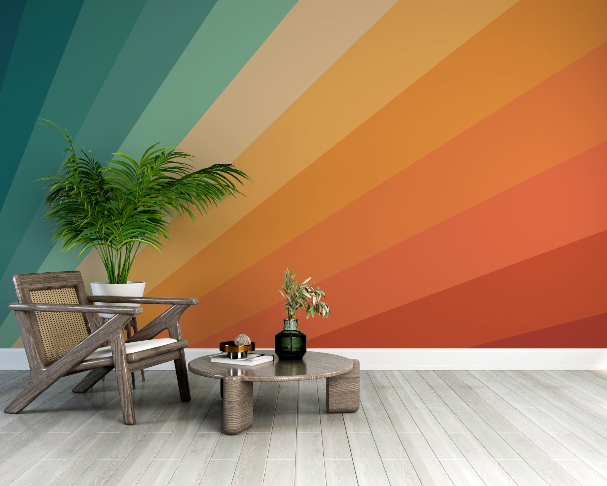 Papier peint panoramique rétro colorées - Kam & Leon