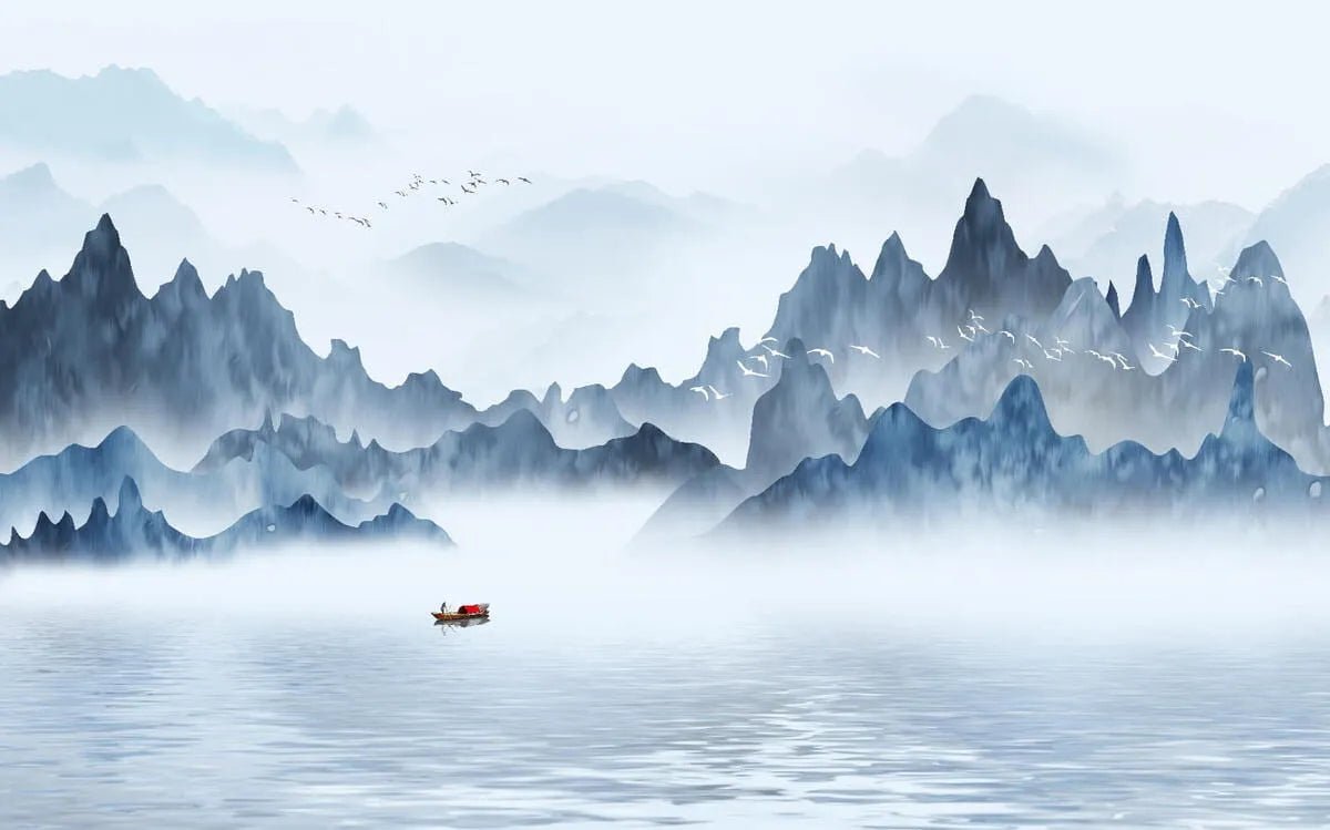 Papier peint panoramique sur mesure lac en montagne - Kam & Leon