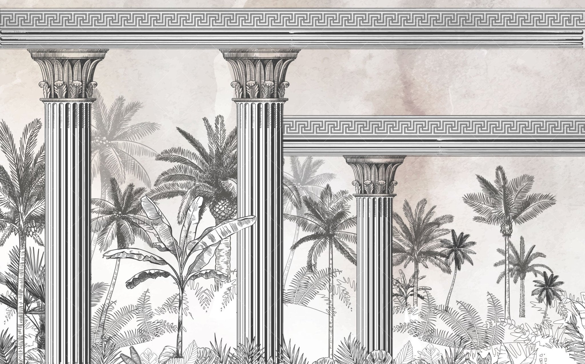 Papier peint panoramique temple gréco-romain - Kam & Leon