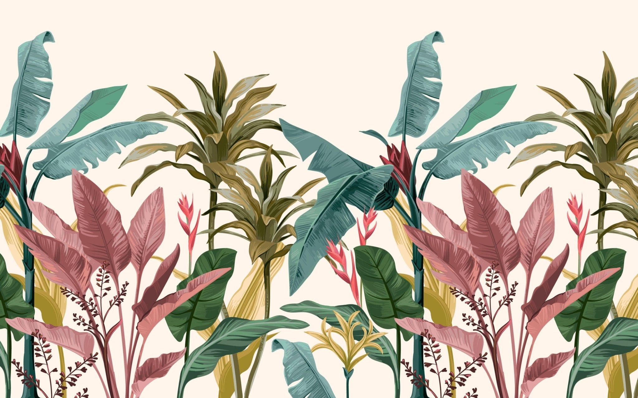 Papier peint panoramique tropical coloré - Kam & Leon