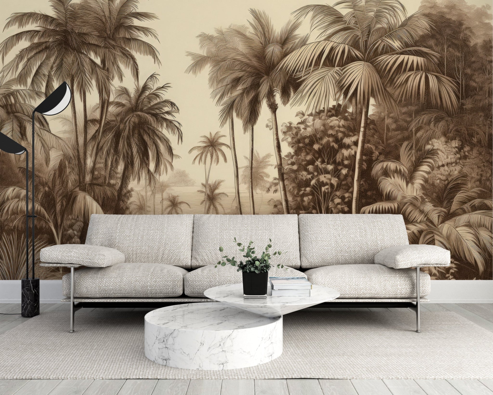 Papier peint panoramique Tropical Sépia - Kam & Leon