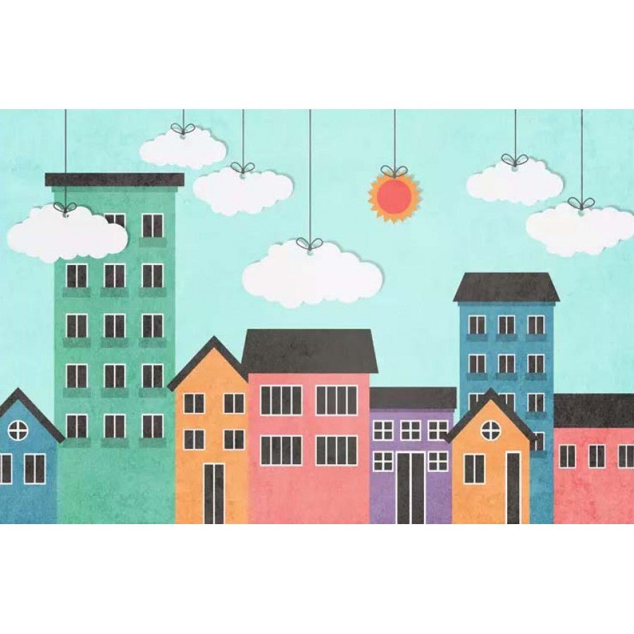 Papier peint panoramique ville enfant - Kam & Leon