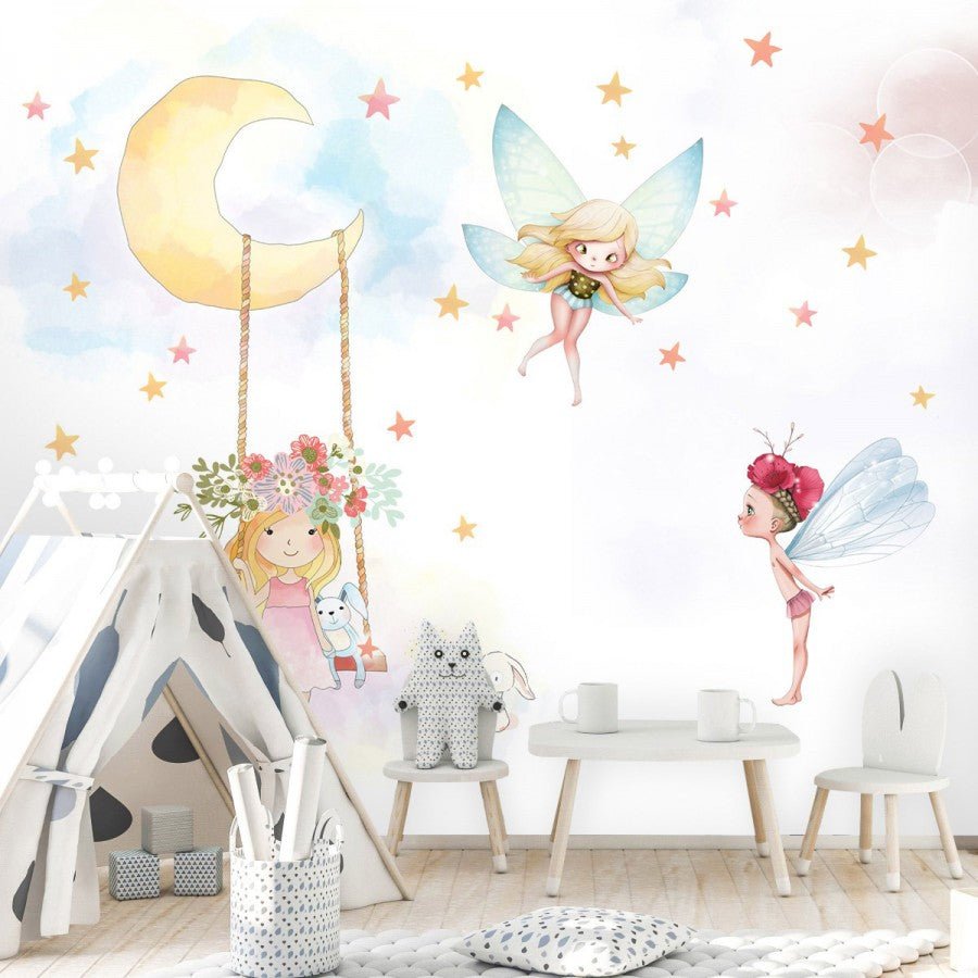 Papier peint petites fées chambre enfant - Kam & Leon