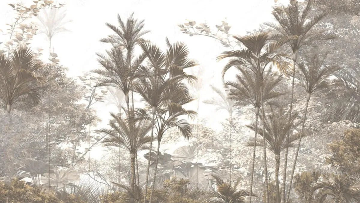 Papier peint sur mesure dessin forêt tropicale - Kam & Leon