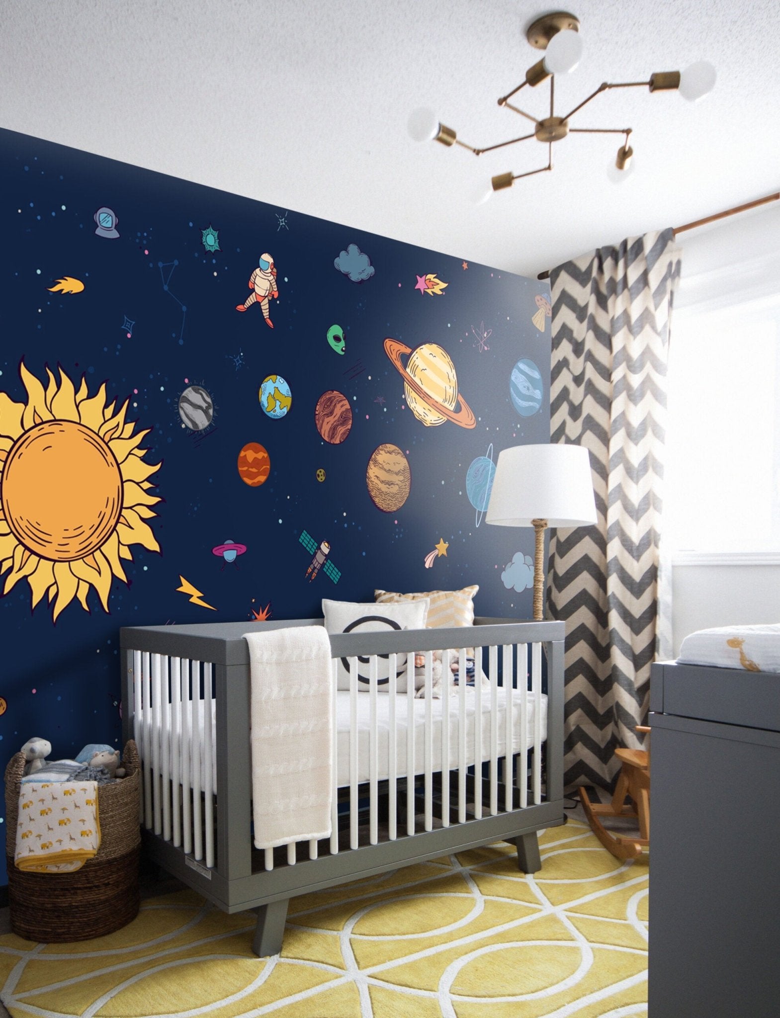 Papier peint système solaire chambre enfant - Kam & Leon