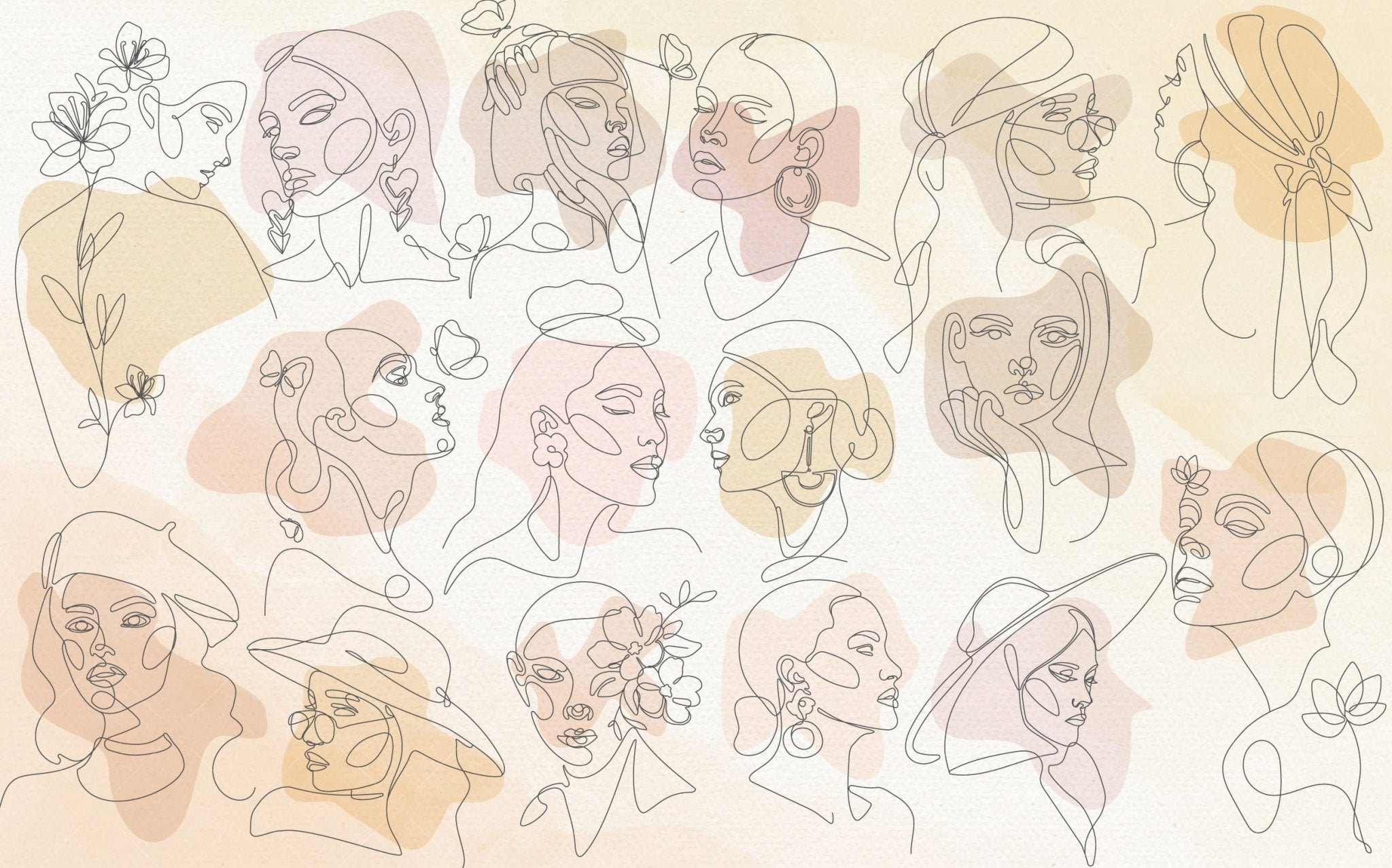 Papier peint visages féminins - Kam & Leon